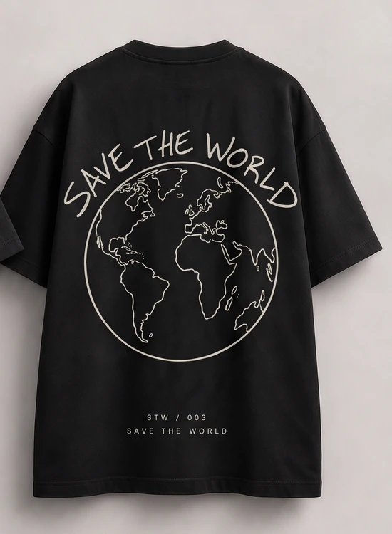 Retro della T-shirt STW / 003 Save The World